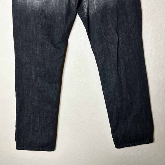 Yves Saintt Laurent Jeans Sz 50 US 16 100% Cotton Black Distressed Straight Leg - Picture 8 of 10